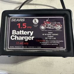 Sears 12 Volt 1.5 amp Battery Charger. If you see it listed it’s still available. Near Eastern & Windmill.  