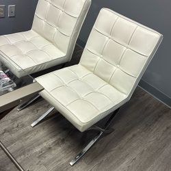 White Leather Chairs