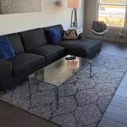 Glass & Aluminum Coffee Table