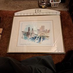 Alice Atwood Productions.  "Summer Sailers at the Foot of Beacon Hill"  hand signed by Douglas Alvord