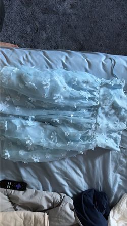 Light blue floral doll dress
