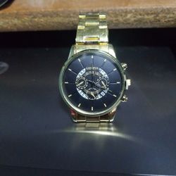 Gold Stainless Steel Watch New