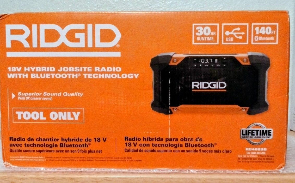 Ridgid 18 Volt Hybrid Jobsite Radio With Bluetooth..$90...Firm On Price.... Brand New... Pickup Only.....