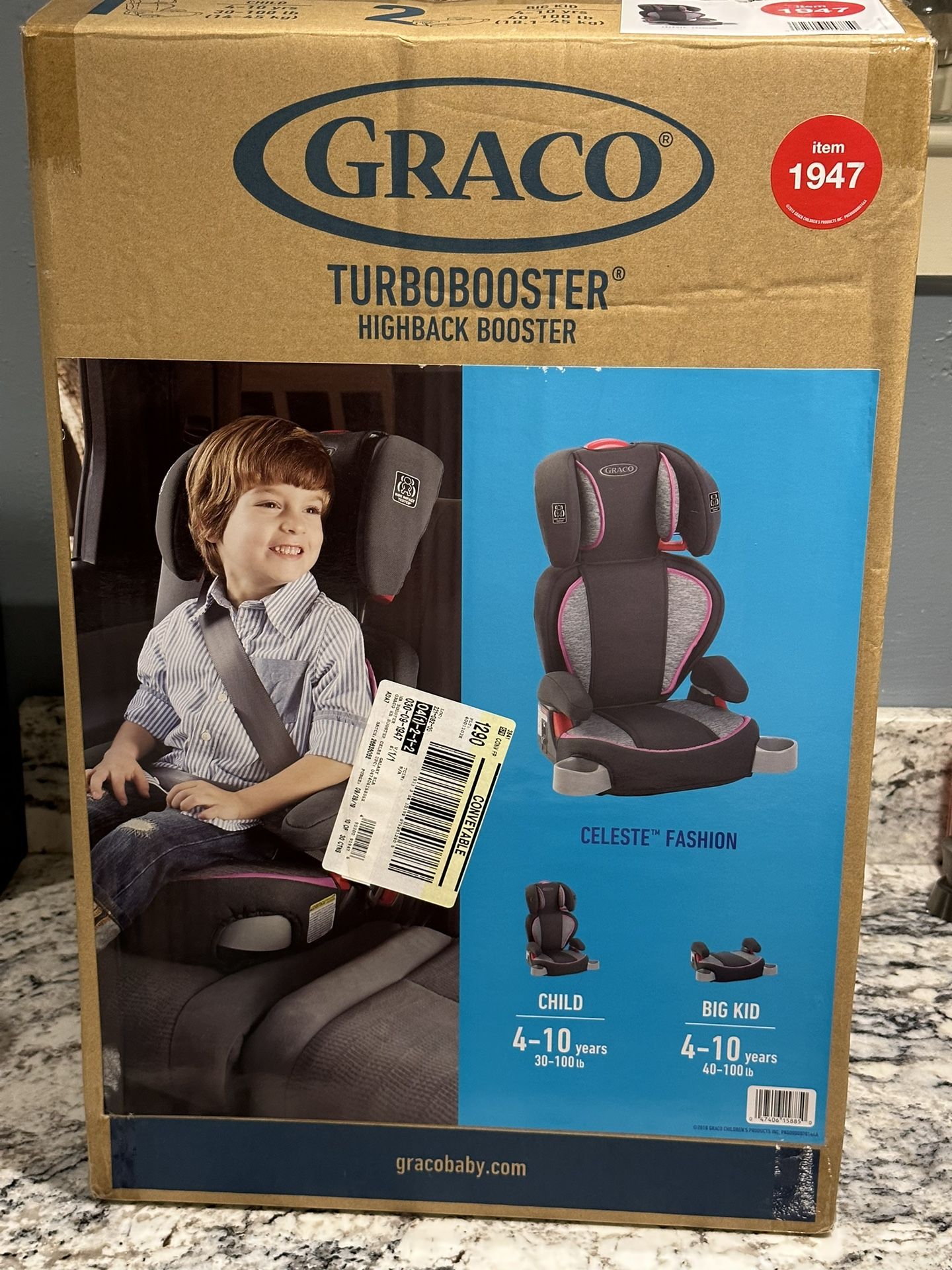 Graco TurboBooster High back Booster Seat in Pink Grey