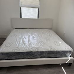 King Bed Frame With Mattress And Free Delivery And Free Installation All New Furniture 