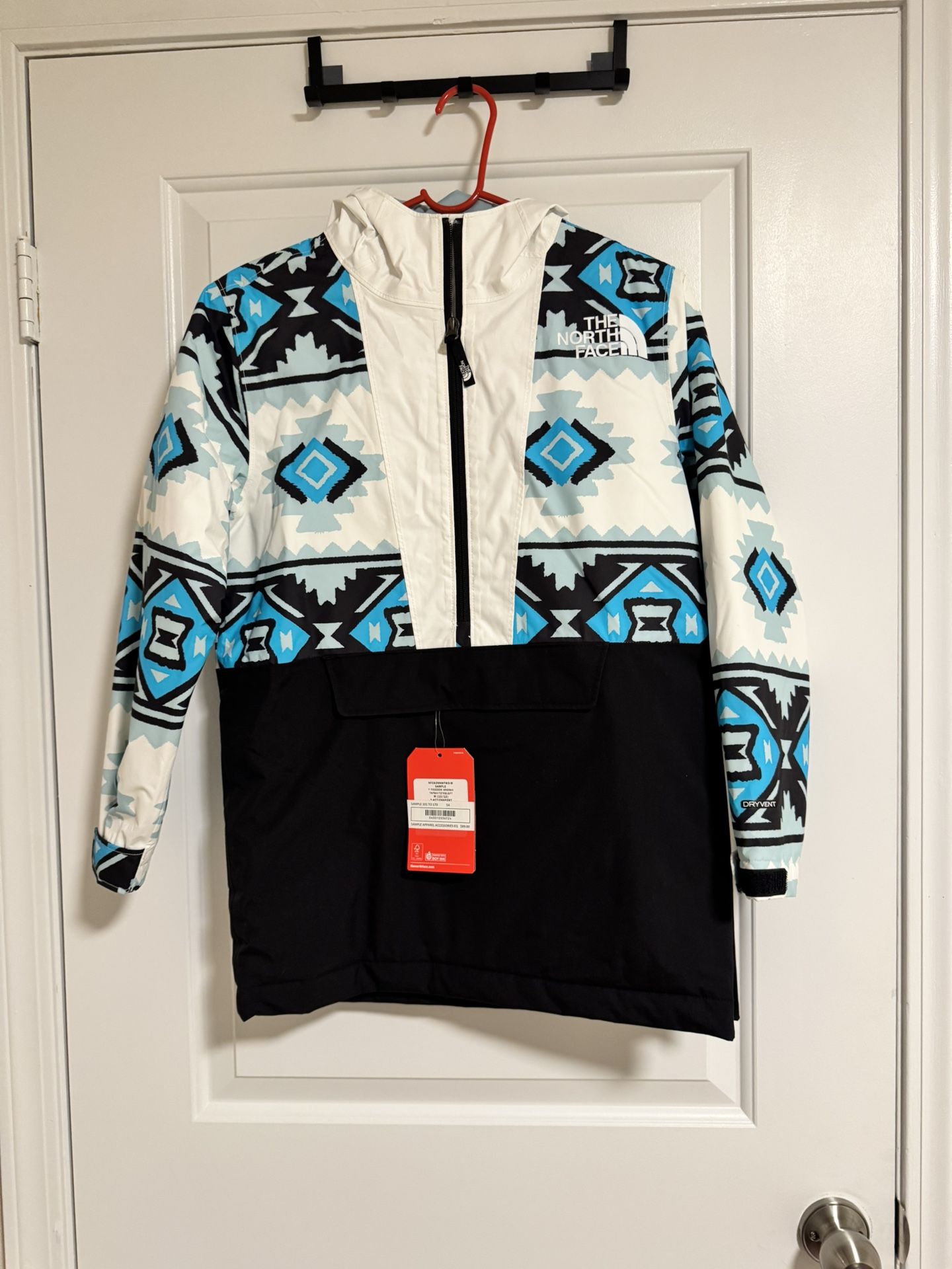 The North Face Boys’ Freedom Anorak Jacket – Winter Blue Geo Print (M 10/12) 