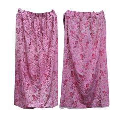 2 Curtain Panels Pink Asian Patterned Floral (silk & cotton)