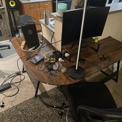 L shape computer desk