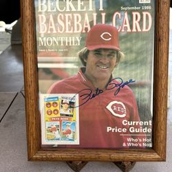 Pete Rose Autographed Beckett Baseball Card Monthly Magazine September 1986 