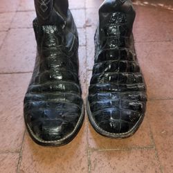 black alligator belly cowboy boots