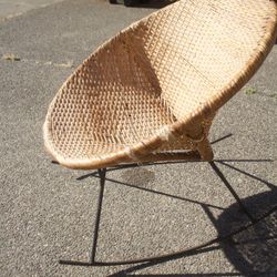Vintage Rattan Wicker Rocking Chair - Mid Century Furniture 
