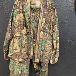 100% Polyvinyl Chloride Camo Rain Suit SZ L