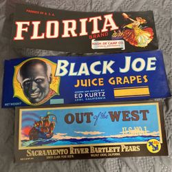 Original Vintage Crate Labels