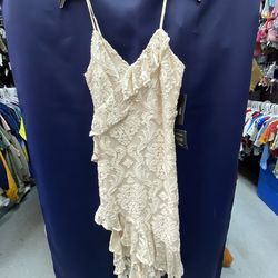 Ruffled mid Spaghetti Strap Dress