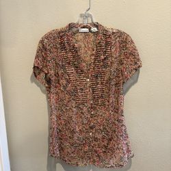 Liz Claiborne Multicolor Ruffle Blouse