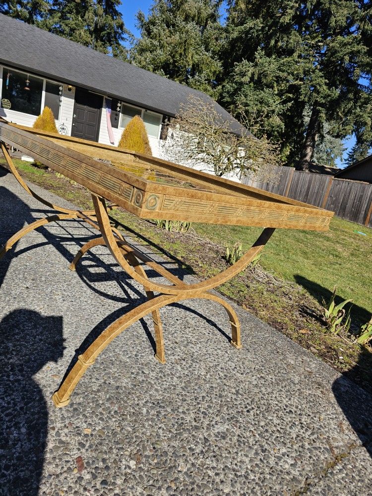 Beautiful Metal Frame Dining Table