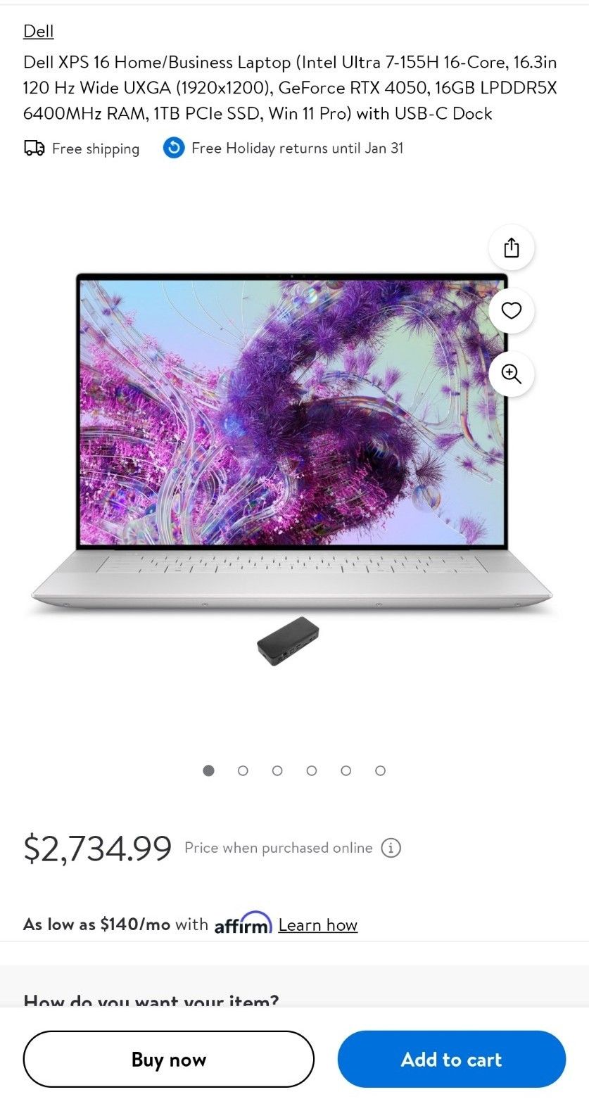 Brand New Dell XPS 16 LAPTOP