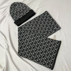 Michael Kors winter set Includes metallic gray beanie and matching MK signature knit scarf
