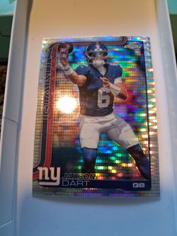 Jaxson Dart rookie card. Topps chrome