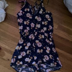 Floral V Neck Romper And Forever 21 tshirt