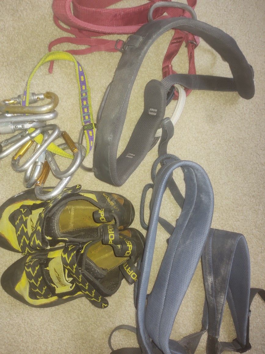 Various Climbing Gear Rock Climbing