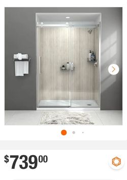 Passage 57 1/5 in.-60 in. W x 72 in. H Sliding Semi Frameless Shower Door in Silver Finish with Clear Glass
Model # AM00.213
Store SKU # 100332
