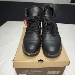Men's LEVI'S COBALT 2.0 BLACK MONO CHROME BOOTS SIZE 10 MEDIUM WIDTH PRE OWNED