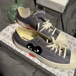 Size 10.5 Comme De Garcons Low Converse Gray