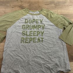Disney Store 'Dopey Grumpy Sleepy Repeat' Sleepshirt Size XL 