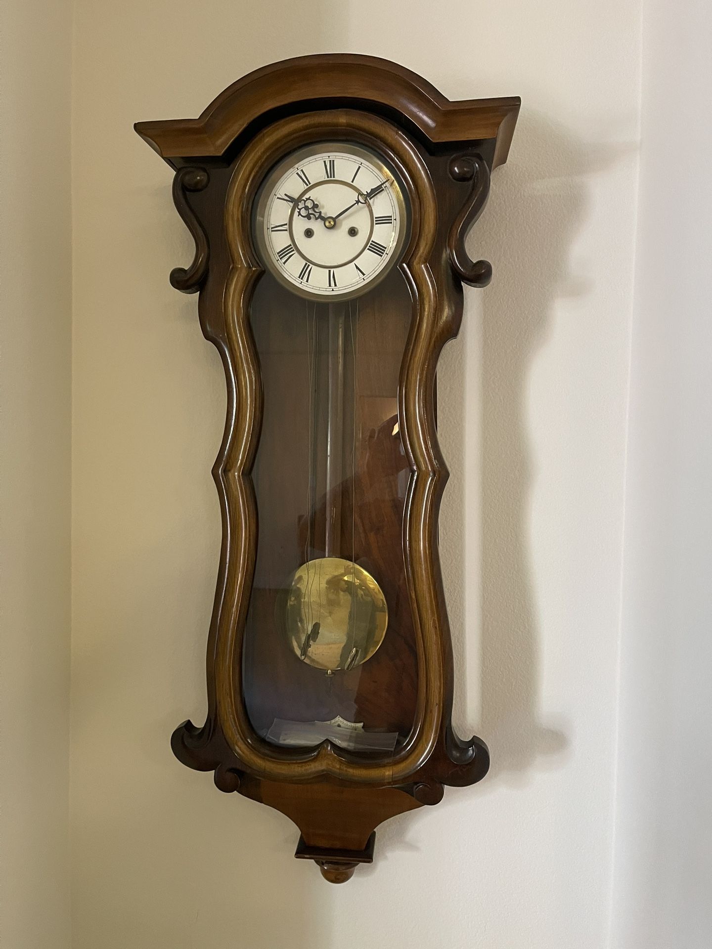ANTIQUE GUSTAV BECKER REGULATOR VIENNA WALL CLOCK WORKING COMPLETE WITH CHIME KEY ETC