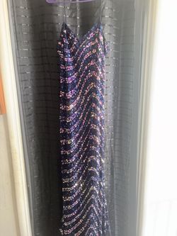 Sparkling Navy Sequin Dress