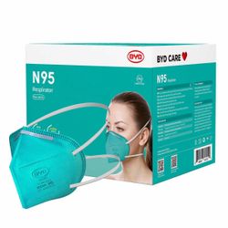 BYD Care N95 Masks NIOSH Approved, 20 Per Box
