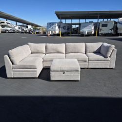 Thomasville Tisdale Modular Sectional 6-piece Taupe with Storage Ottoman *DELIVERY AVAILABLE*