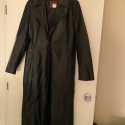 New Long Leather Woman Coat