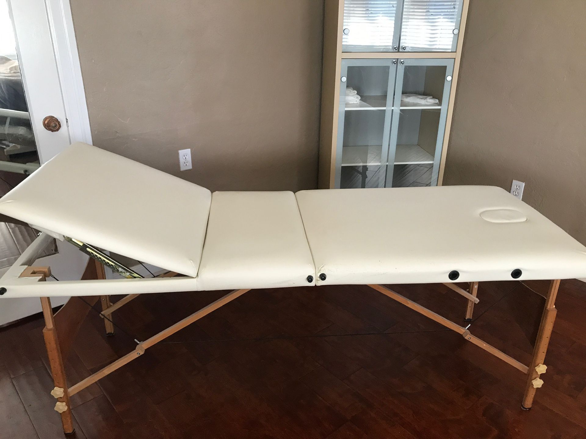 White folding spa table