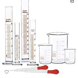 SUPERLELE Glass Graduated Cylinder Set 