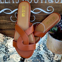 Jie Jie Gao Brown Slide Sandals