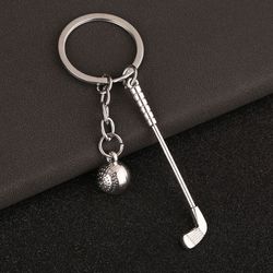 Mini Cute Golf Racket Ball Keychain