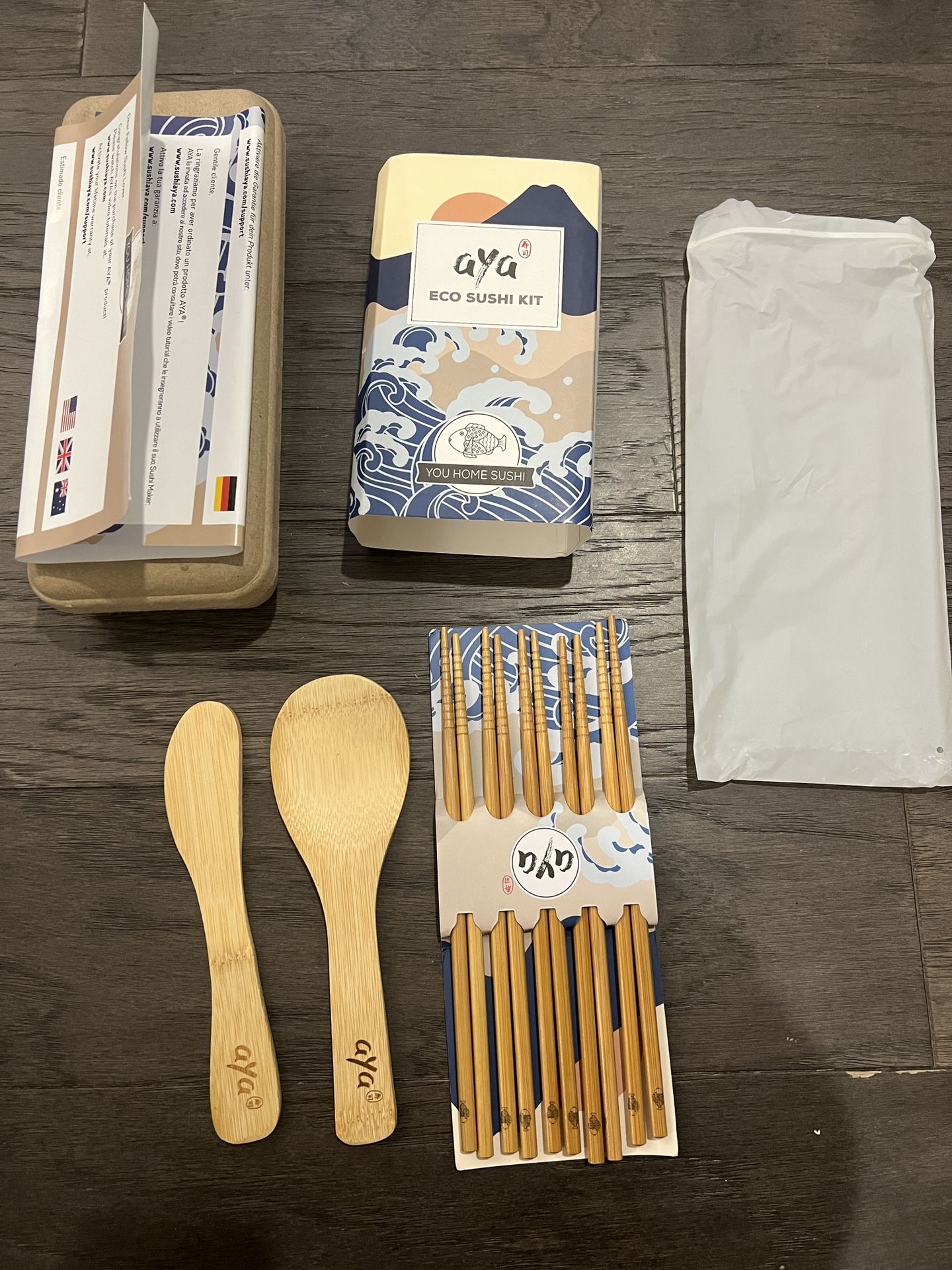 Bamboo Chopsticks, Spatula, and Spreader for Sushi Kit (NEW)