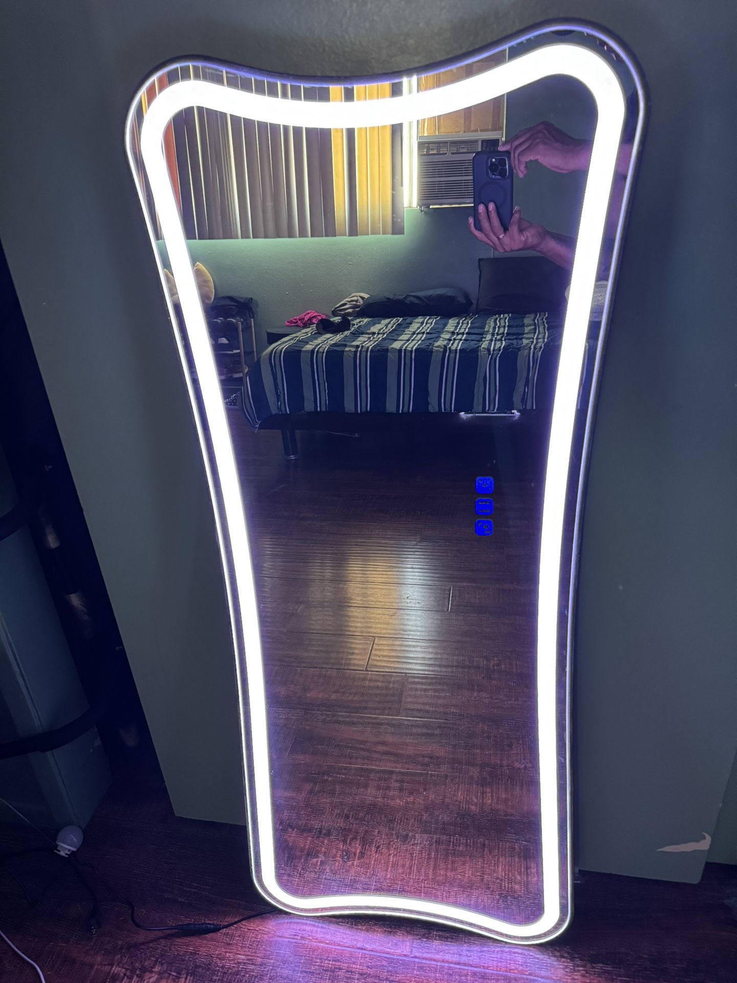 RGB LED mirror with 7 different colors measuring 47" x 20”inches for $120
