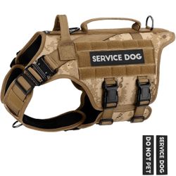 Tactical Dog Harness - PETNANNY Dog Harness Service Dog Vest for Large Breed Dog, Hook and Loop Panel for Service Dog Patch, Work Dog MOLLE Vest with 