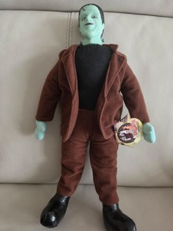 VINTAGE MUNSTER'S HERMAN MUNSTER SOFT DOLL 16" TOY PLUSH RUBBER HEAD