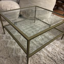 Brass glass coffee table 