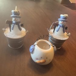 Christmas Snowman candles 
