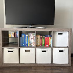 Better Homes & Gardens 8-Cube Organizer - Rustic Gray Finish (Includes 6 Bins)