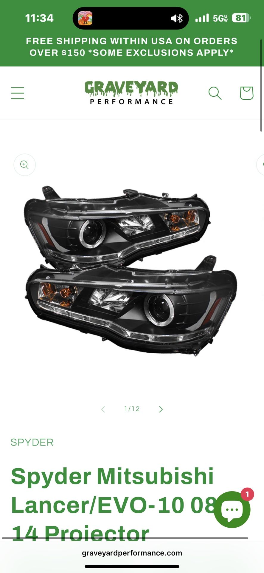 Spyder Headlights Evo X