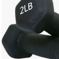 Set of 2 Neoprene Dumbbell Hand Weights, Anti-Slip, Anti Black 2-Pound, Pair