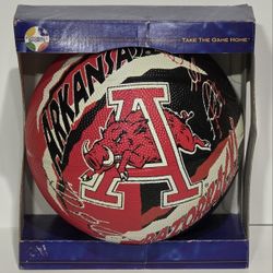 ARKANSAS RAZORBACKS Logo Basketball Ball FOTOBALL SPORTS Size 29.5 Vintage 1990s