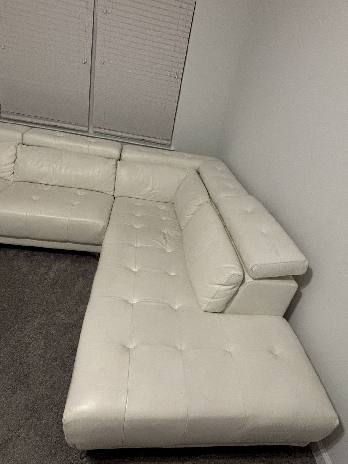 2 Pc Creme Sectional Sofa