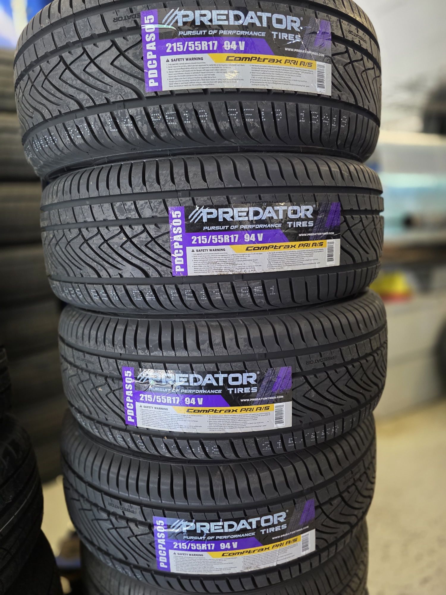 215-55-17 PREDATOR SET OF 4 TIRES FOR SALE AT SPECIAL.WE FINANCE NO CREDIT NEEDED💥